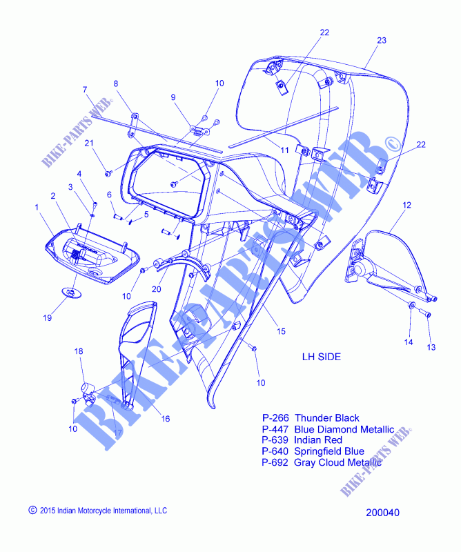 FAIRING, LOWER, ROADMASTER   N16TRAAA ALL OPTIONS (200040) for Polaris CHIEFTAIN - CHIEFTAIN DARK HORSE  -  ROADMASTER 2016
