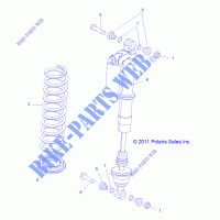 FRONT SUSPENSION SHOCK MOUNTING   R12XE7EFX (49RGRSHOCKMTG11RZR4I) for Polaris RZR 4 800 EFI EPS INTL 2012
