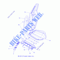 SEAT ASM.   R12VH76AB/AD/AF/AH/AI/AJ/AM/EAB/EAS (49RGRSEAT11RZR) for Polaris RZR 800 EFI/EPS 2012