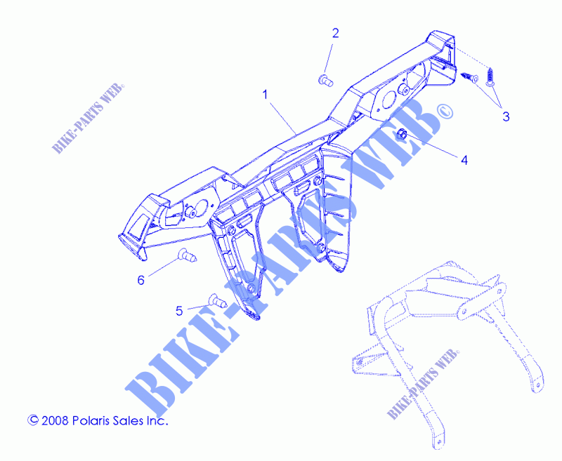 REAR BUMPER   R12VE76AB/AD/AE/AJ/AO (49RGRBUMPERRR09RZR) for Polaris RZR S 800 EFI 2012