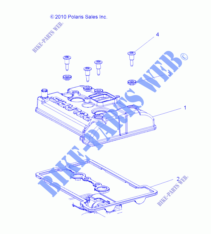 ENGINE, VALVE COVER   R12JT87AB/AD/AS/AW/9EAW (49RGRVALVE11RZR875) for Polaris RZR XP 900 EFI 2012