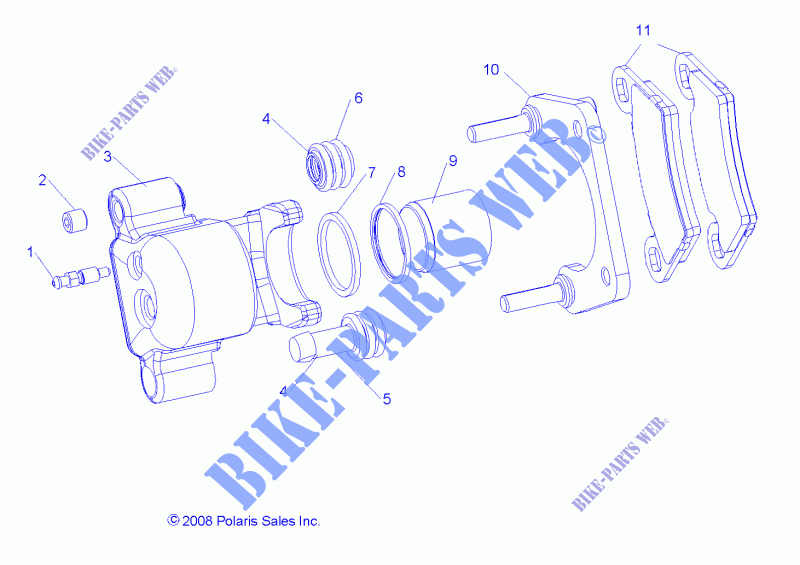 REAR BRAKE CALIPER   R12JT9EFX (49RGRCALIPERRR097004X4) for Polaris RZR XP INTL 2012