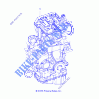 LONG BLOCK   A14MH57FA/FJ (49RGRSB14SP570) for Polaris SPORTSMAN 570 FOREST 2014