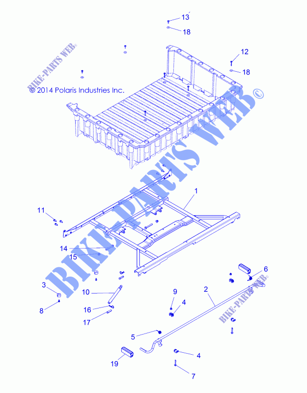 BED BOX MOUNTING   LATCH   R16RTE87F1/U87FK (49RGRBOXMOUNTING15900XP) for Polaris RANGER 900 XP EU 2016