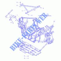 CHASSIS, MAIN FRAME AND SKID PLATE   R10VH76 ALL OPTIONS/VY76AZ (49RGRFRAME09RZR) for Polaris RZR 800 EFI 2010