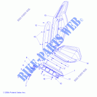SEAT ASM.   R10VH76 ALL OPTIONS/VY76AZ (49RGRSEAT08VISTA) for Polaris RZR 800 EFI 2010