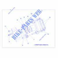 REAR BRAKE CALIPER   R14RC08GC/GJ/FJ (49RGRCALIPERRR10EV) for Polaris RANGER EV MIDSIZE/INTL 2014