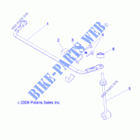 REAR SUSPENSION STABILIZER BAR   R14RC08GC/GJ/FJ (49RGRSTABILIZERRR10) for Polaris RANGER EV MIDSIZE/INTL 2014
