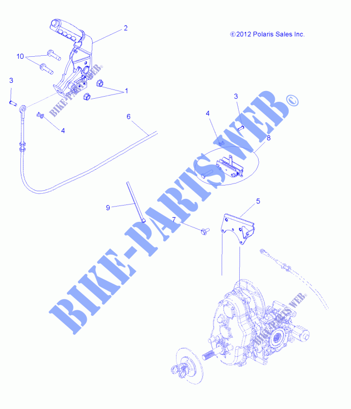 PARKING BRAKE BRAKE ASM.   R14RC08GC/GJ/FJ (49RGRBRAKEPARK13EV) for Polaris RANGER EV MIDSIZE/INTL 2014