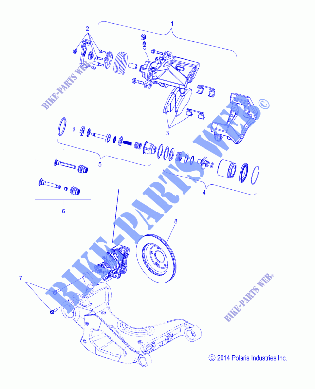 BARKE REAR CALIPER   T15AAS/AAP ALL OPTIONS (49SLINGSHOTCALIPERR14SLING) for Polaris SLINGSHOT - SL - SL LE 2015