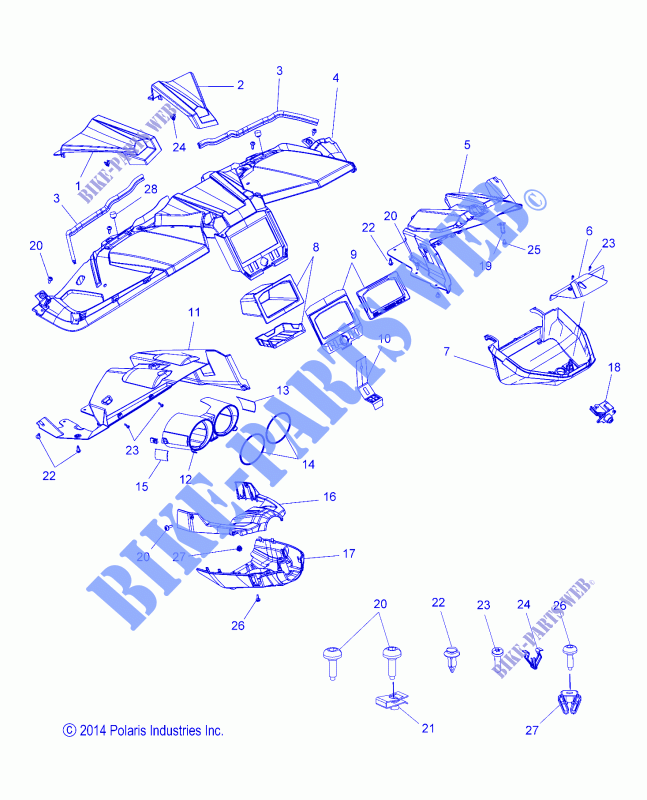 DASHBOARD   T15AAS/AAP ALL OPTIONS (49SLINGSHOTDASH14SLING) for Polaris SLINGSHOT - SL - SL LE 2015