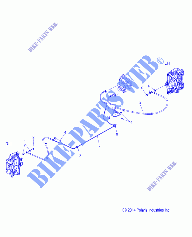 FRONT BRAKE BRAKE LINE   T15AAS/AAP ALL OPTIONS (49SLINGSHOTBRAKEFRT14SLING) for Polaris SLINGSHOT - SL - SL LE 2015