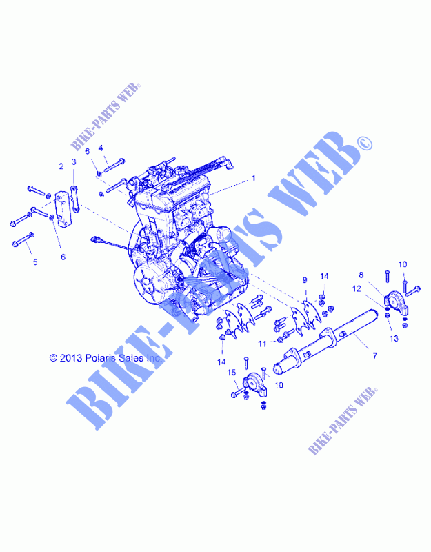 ENGINE, MOUNTING   Z16VBE99AK/AW/AB (49RGRENGINEMTG14RZR1000) for Polaris RZR 1000 S4 2019