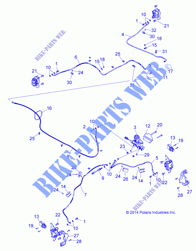 BRAKE LINES AND MASTER CYLINDER   Z16VBE87FR/NR/JR (49RGRBRAKELINES15Z90060) for Polaris RZR RS1 2019