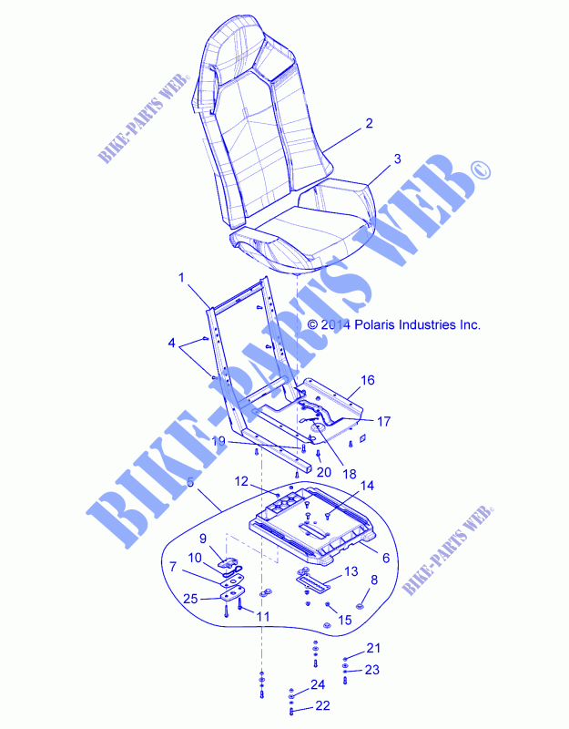 SEAT ASM. AND SLIDER   Z16VBE87FR/NR/JR (49RGRSEAT15RZR900) for Polaris RZR RS1 2019