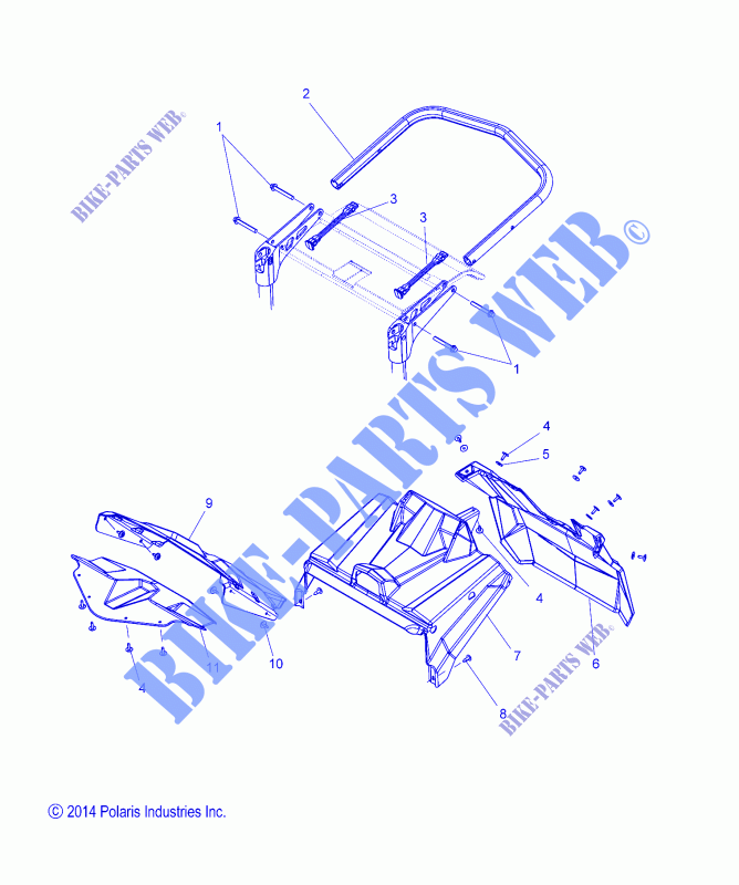 REAR BUMPER   CLOSEOFF   S16DF6PE/PEL (49SNOWBUMPERRR15PROS) for Polaris RUSH 2016