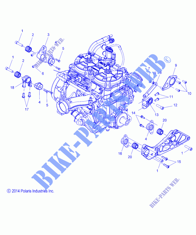 ENGINE, MOUNTING   S16DF8 ALL OPTIONS (49SNOWENGINEMOUNT158PROS) for Polaris RUSH 2016