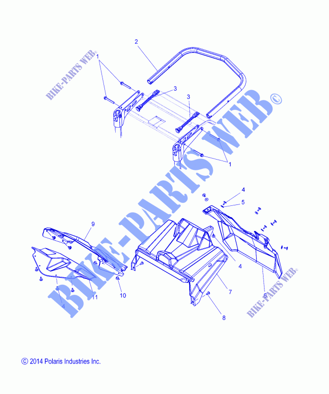 REAR BUMPER   CLOSEOFF   S16DF8 ALL OPTIONS (49SNOWBUMPERRR15PROS) for Polaris RUSH 2016
