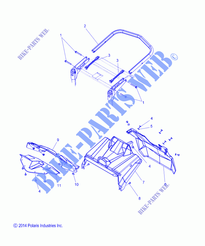 REAR BUMPER   CLOSEOFF   S16DF8 ALL OPTIONS (49SNOWBUMPERRR15PROS) for Polaris RUSH 2016