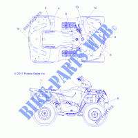 DECALS   A14MH76FD (49ATVDECALSS12SP800F) for Polaris SPORTSMAN 800 EFI FOREST 2014