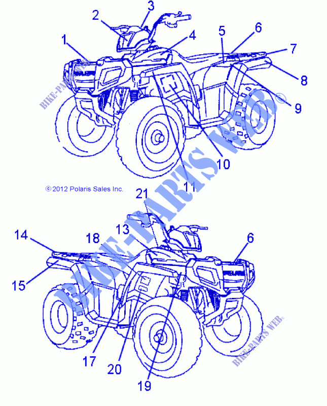 DECALS   A14FA09AA (49ATVDECALSS13SP90) for Polaris SPORTSMAN 90 2014