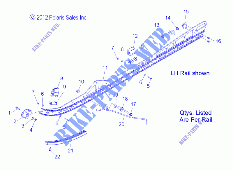 SUSPENSION, RAIL MOUNTING   S15CG8/CH8 ALL OPTIONS (49SNOWSUSPRAIL13PRMK) for Polaris RMK 2015
