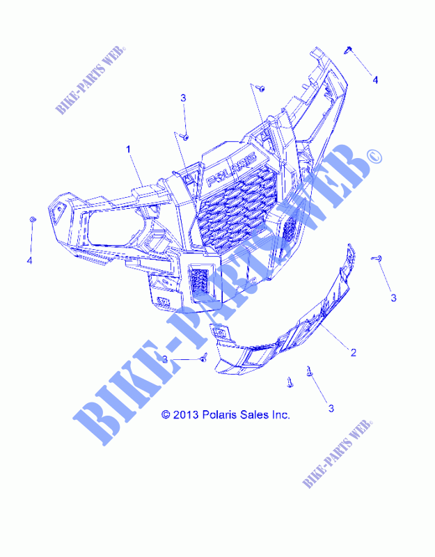 FRONT BUMPER   A14BH33AJ (49ATVBUMPER14325) for Polaris ACE 325 2014