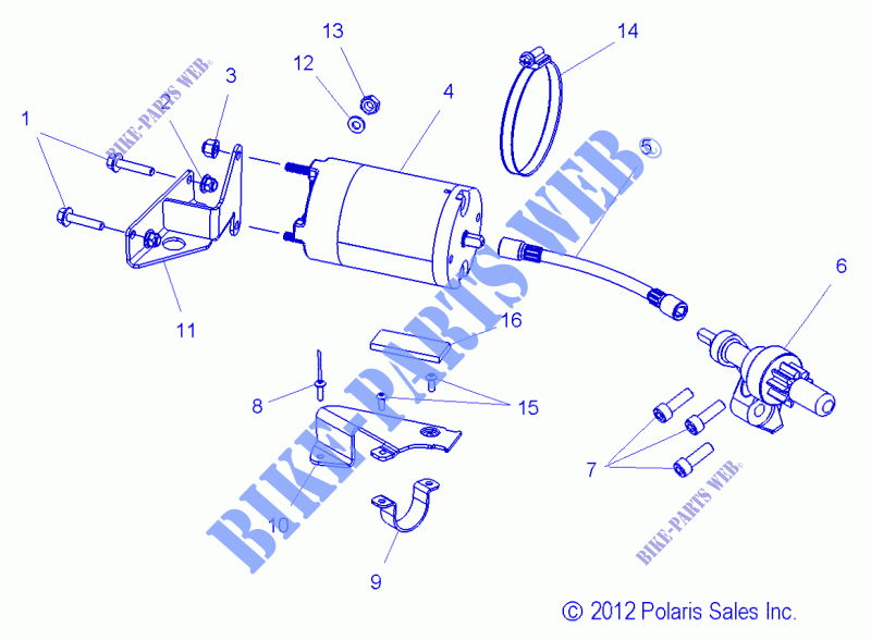 STARTER MOTOR   S14CB6/CP6 ALL OPTIONS (49SNOWSTARTER13RUSH) for Polaris INDY 2014