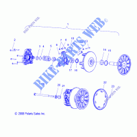 DRIVE TRAIN, CLUTCH, PRIMARY   S14PT6HSL/HEL (49SNOWDRIVECLUTCH09600TRG) for Polaris IQ LXT 2014