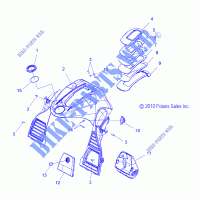 MIDDLE FAIRING   S14PT6HSL/HEL (49SNOWCONSOLE11600TRG) for Polaris IQ LXT 2014