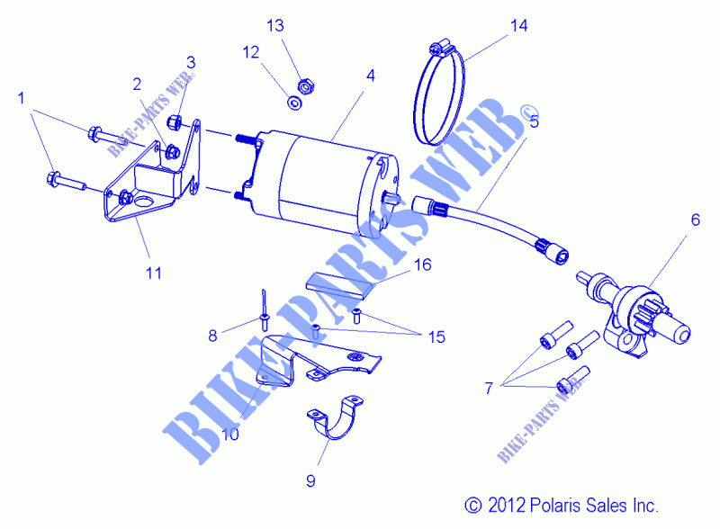 STARTER MOTOR   S14BP6GSA/GSL/GEL (49SNOWSTARTER13RUSH) for Polaris RUSH 2014