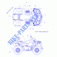 DECALS   A14MN50EM/EA (49ATVDECALSS12SP500TR) for Polaris SPORTSMAN 500 FOREST TRACTOR 2014