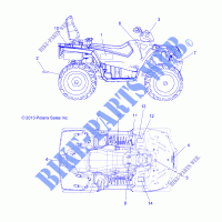 DECALS   A14DH57AA/AJ (49ATVDECALSS14SP570TRG) for Polaris SPORTSMAN TOURING 570 EFI 2014