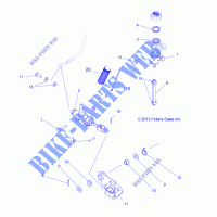 BRAKES, BRAKE PEDAL AND MASTER CYLINDER   A14DH57FJ (49ATVBRAKEFOOT14SP570I) for Polaris SPORTSMAN TOURING 570 EFI INTL 2014