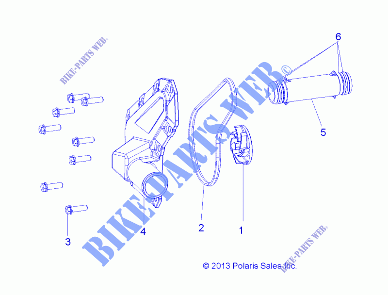 ENGINE, WATERPUMP IMPELLER AND COVER   A14DH57FJ (49ATVWATERPUMP14SP570) for Polaris SPORTSMAN TOURING 570 EFI INTL 2014