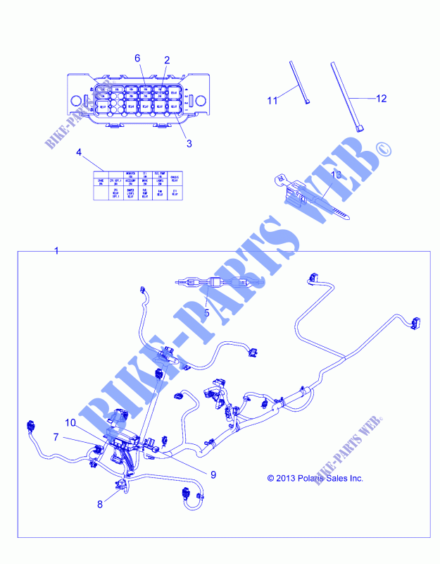 WIRE HARNESS   A14DH57FJ (49ATVHARNESS14570TI) for Polaris SPORTSMAN TOURING 570 EFI INTL 2014