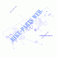 REAR BRAKE CALIPER   A14TN5EAA/EAD (49ATVBRAKERR09SPXP850) for Polaris SPORTSMAN X2 550 EPS 2014