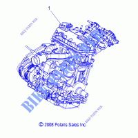 ENGINE   S11PU7ESL/EEL (49SNOWSHORTBLOCK09WIDE) for Polaris UTILITY 2011