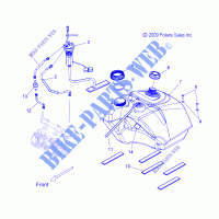 FUEL SYSTEM, FUEL TANK AND FUEL LINES   S11PU7ESL/EEL (49SNOWFUEL10WIDE) for Polaris UTILITY 2011