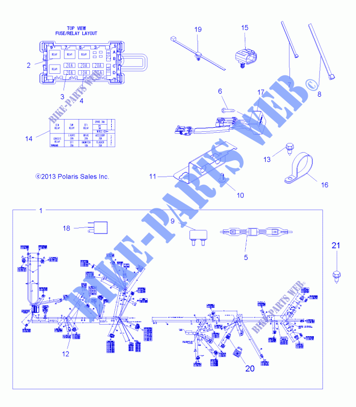 WIRE HARNESS   A14TN55FA (49ATVHARNESS14SPX2550I) for Polaris SPORTSMAN X2 550 INTL 2014