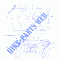 DECALS   A14ZN8EAB/C/I/M/P/S (49ATVDECALSS13SPXP850) for Polaris SPORTSMAN XP 850 EPS / HO / LE 2014