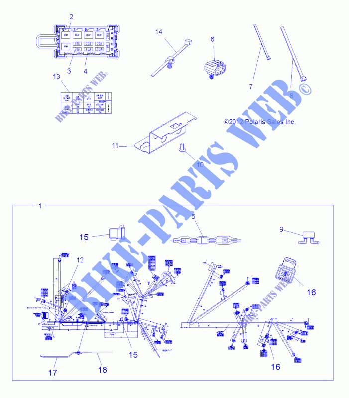 WIRE HARNESS, NON EPS   A13GH85AJ (49ATVHARNESS13850SCRAM) for Polaris SCRAMBLER 850 HO EPS 2013