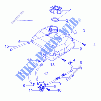 FUEL TANK AND HOSES   A13KA05AD/AF (49ATVFUEL07PRED50) for Polaris OUTLAW 50 2013