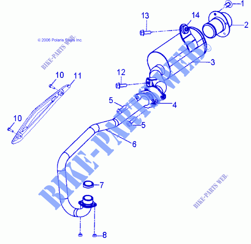 EXHAUST   A13KA09AD/AF (49ATVEXHAUST09OUT90) for Polaris OUTLAW 90 2013