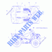 DECALS   A13MH46AF/AX/MS46AX (49ATVDECALSS13SP400) for Polaris SPORTSMAN 400 HO 4X4 2013