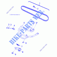 DRIVE TRAIN, DRIVE CHAIN AND GUARD   A13FA09AA (49ATVCHAIN08OUT90) for Polaris SPORTSMAN 90 2013