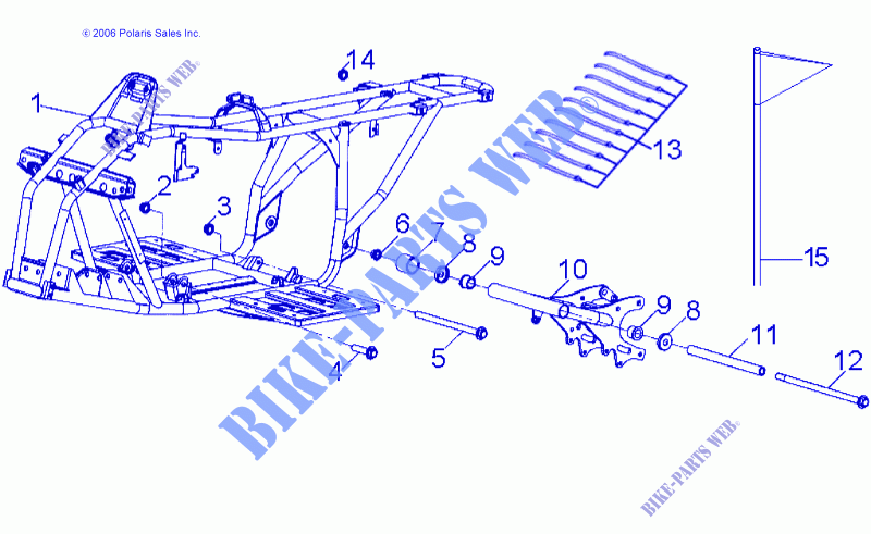 CHASSIS, FRAME   A13FA09AA (49ATVFRAME07SPRT90) for Polaris SPORTSMAN 90 2013