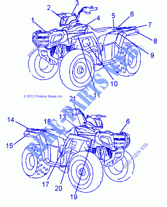 DECALS   A13FA09AA (49ATVDECALSS13SP90) for Polaris SPORTSMAN 90 2013
