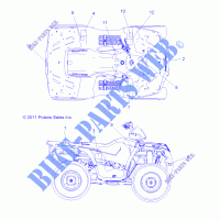 DECALS   A13MH76FF (49ATVDECALSS12SP800F) for Polaris SPORTSMAN FOREST 800 2013