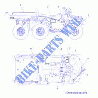 DECALS   A13CF76FF (49ATVDECALSS12SP8006X6F) for Polaris SPORTSMAN FOREST 800 6X6 2013